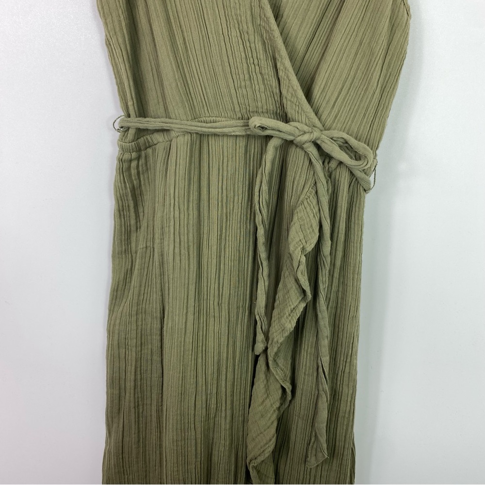 Aerie dress green wrap dress with waist tie adjustable - Picture 9 of 14